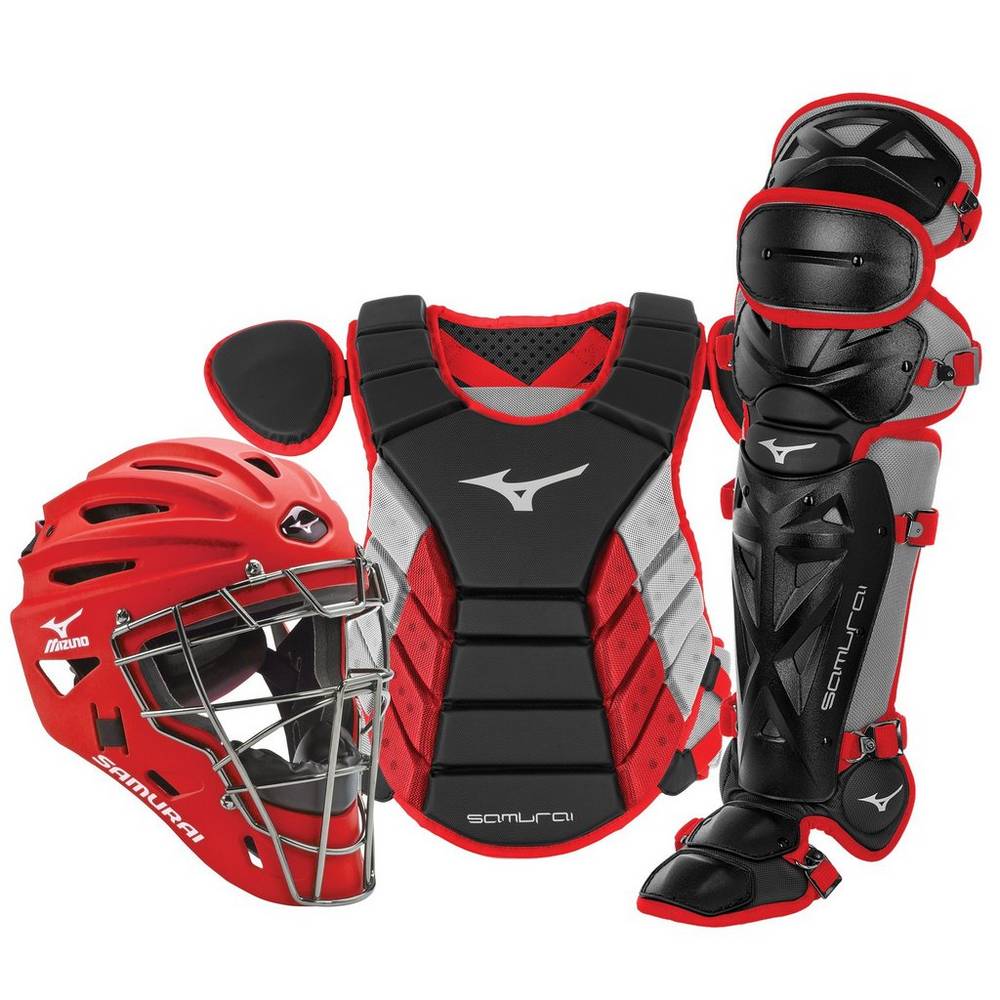 Panske Catchers Gear Mizuno Samurai Adult 15" Boxed Baseball Čierne/Červené Vypredaj DRBE13064